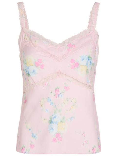 Loveshackfancy Lirena Floral-print Satin Cami top