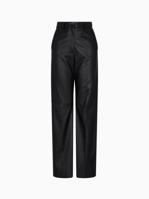 GLOVE-QUALITY LAMBSKIN NAPPA LEATHER PALAZZO TROUSERS