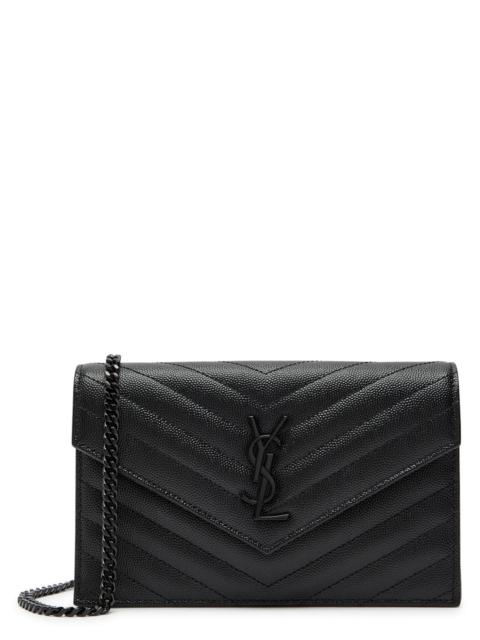 Saint Laurent Quilted Pebbled Leather Wallet-on-chain