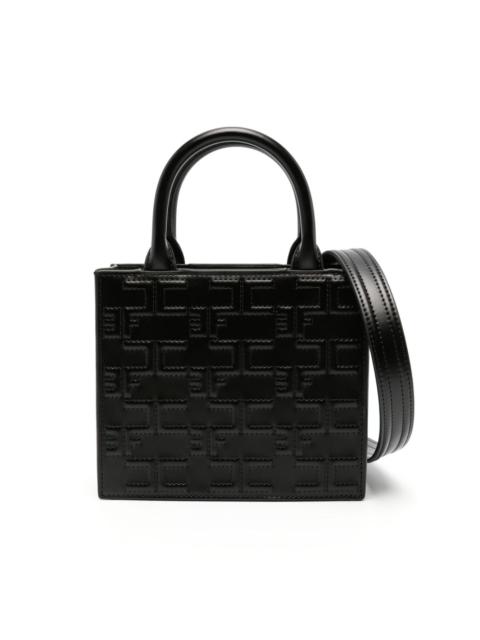 logo-embossed faux-leather tote bag