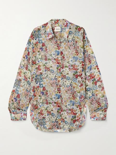 Goya Floral-print Silk-chiffon Shirt