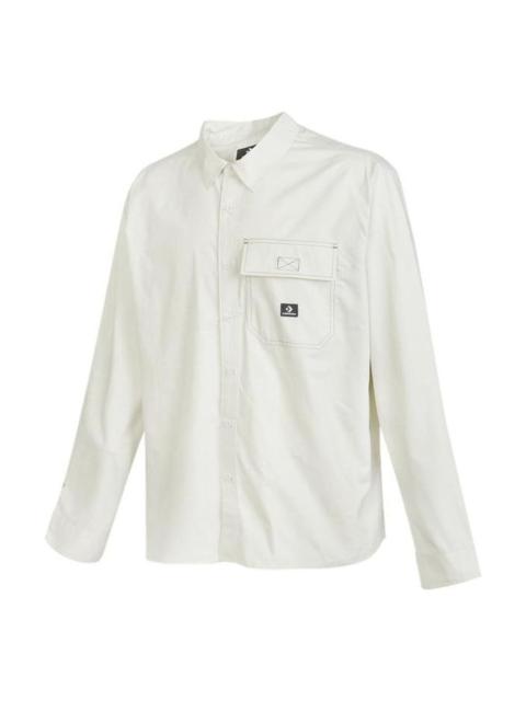 Converse Woven Long Sleeve Button Down Shirt 'White' 10023803-A02