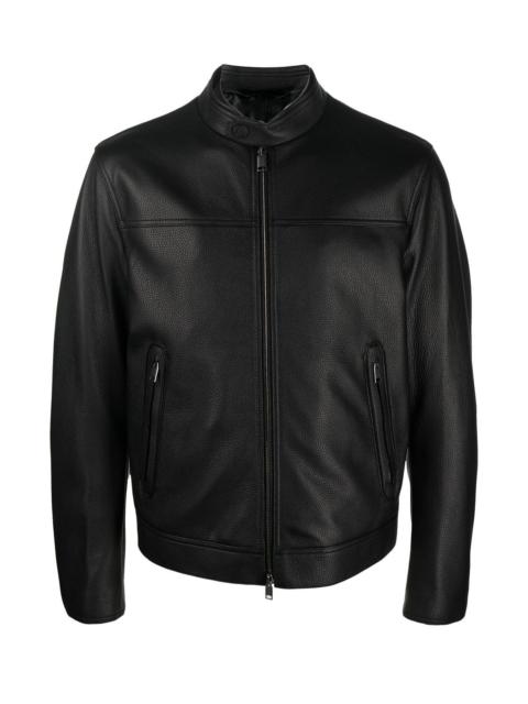 ZIP-FRONT LEATHER JACKET