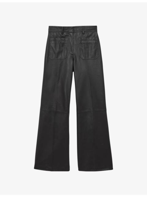 Priya High-Rise Leather Trousers