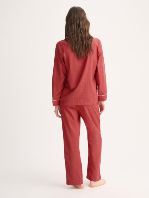 Women's Pajamas Cotton Jacquard Red Rose Motif