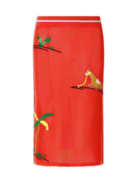 STAUD LEVANTE SKIRT RIVIERA FLAME