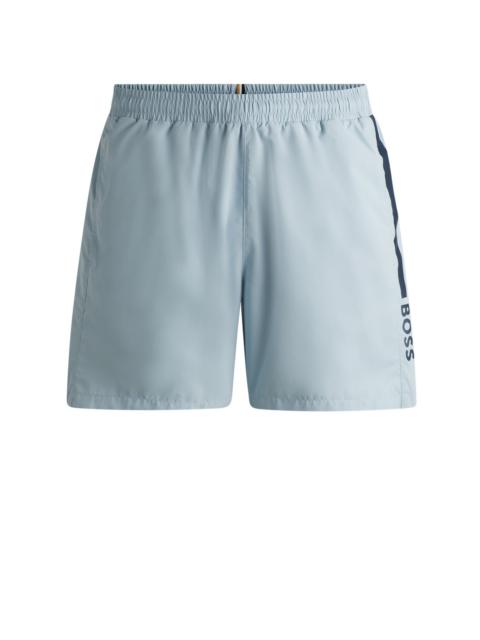 FULLY LINED SWIM SHORTS WITH LOGO PRINT