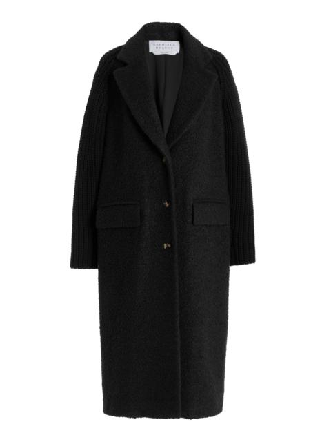 Charles Coat in Black Recycled Cashmere Boucle