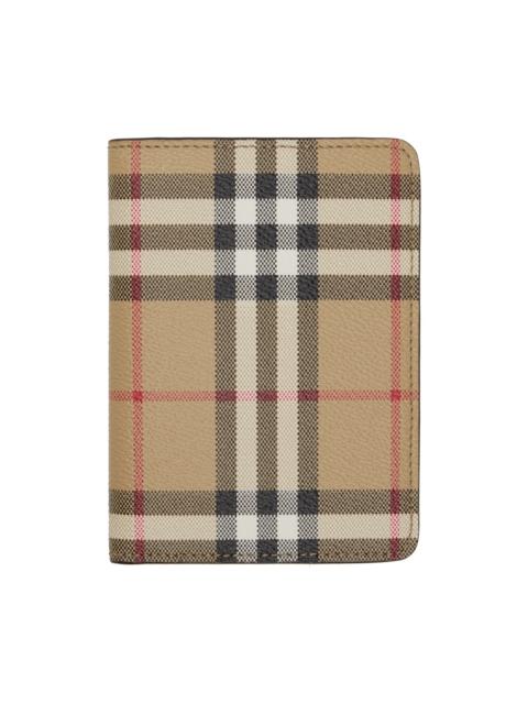 Beige Check Passport Holder