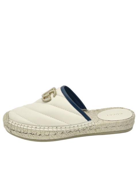 (WMNS) Gucci Leather Espadrilles With Double G Slides 'White' 628565-BKO60-9087