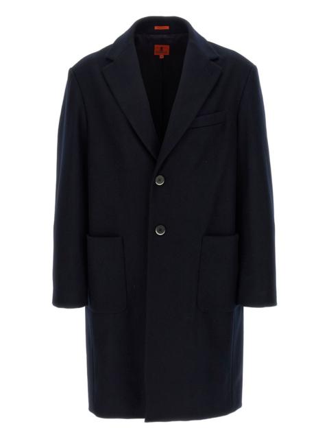 notched-lapel wool-blend coat