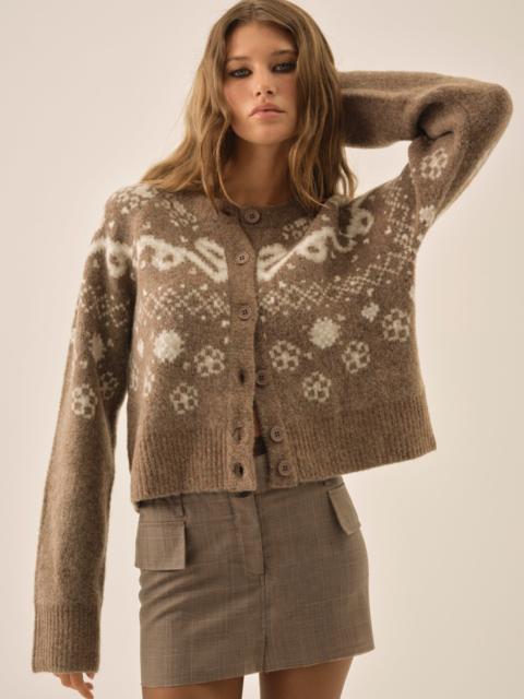 Arabella Intarsia Crewneck  Cardigan