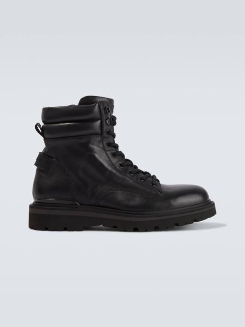 Seoul leather lace-up boots