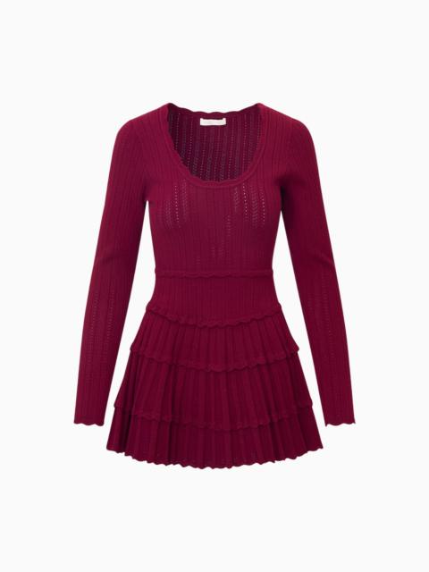 Lavender Stretch Pointelle Mini Dress