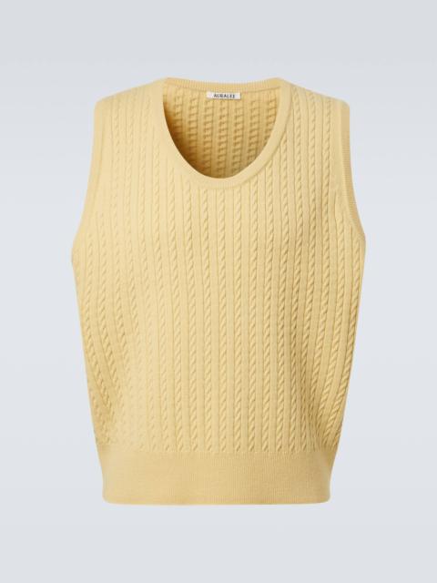 Cable-knit wool vest