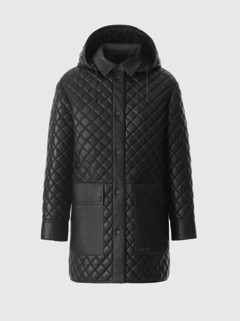 LITZY Quilted Leather Jacket with Hood