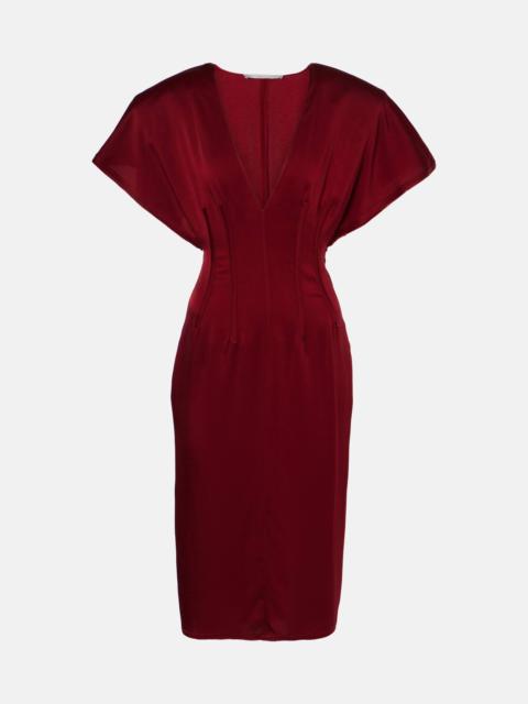 Draped satin midi dress