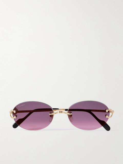 Rimless Round-frame Gold-tone Sunglasses