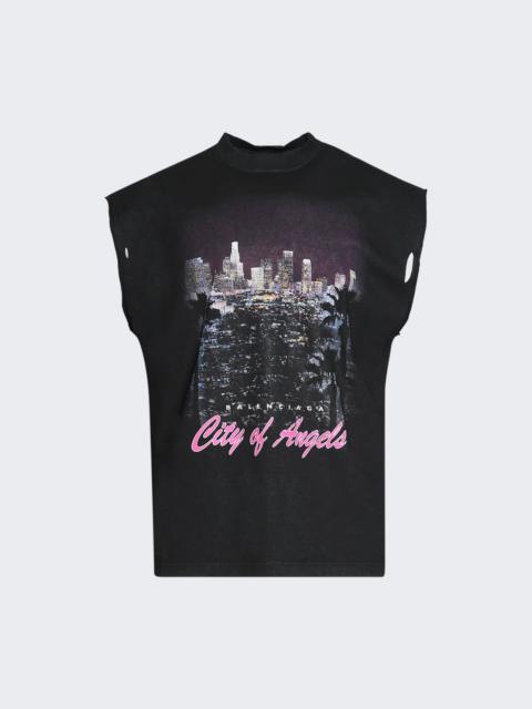 Sleeveless Tee Faded Washed Black