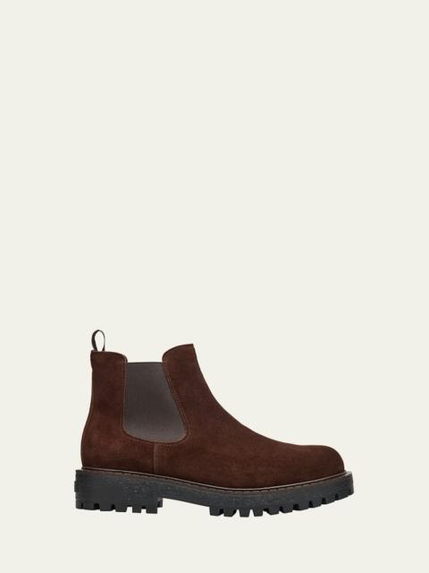 Men's Folder Suede Crepe Lug-Sole Chelsea Boots
