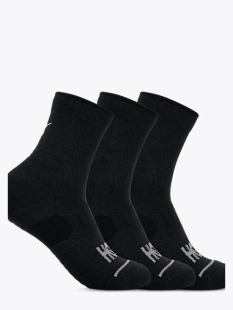 Quarter Run Sock 3-Pack in Black/Black/Black