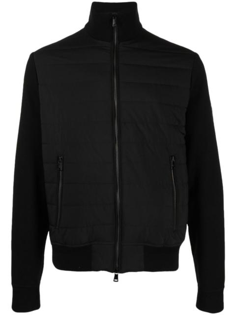 logo-patch herringbone-pattern jacket