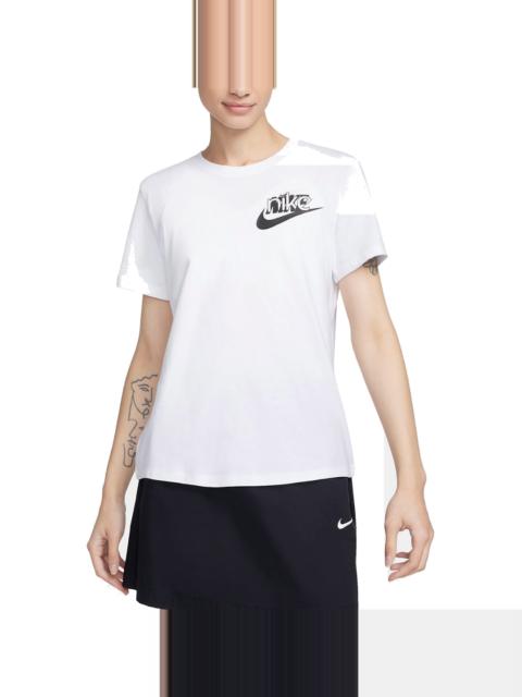 (WMNS) Nike Club LBR T-Shirt 'White Black' FQ6604-100