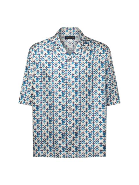 Monogram Printed Silk Short-Sleeved Shirt