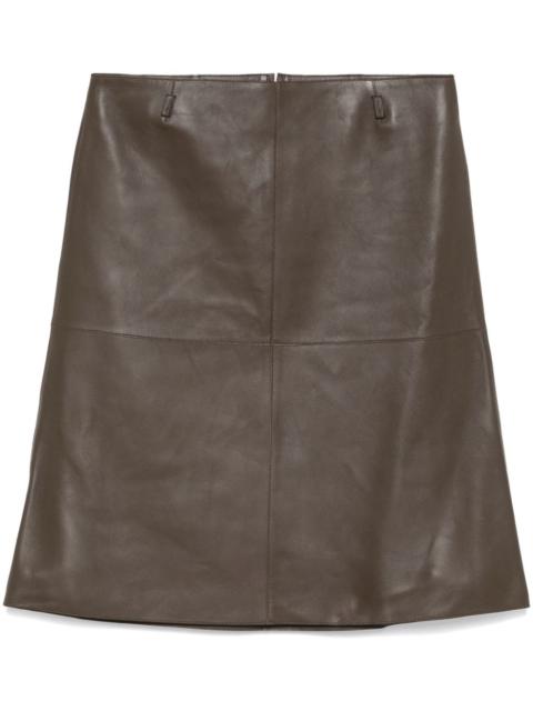 leather midi skirt