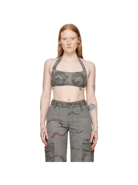 Gray Regenerated Camo Bra