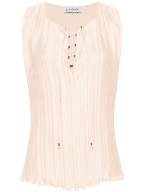 drawstring plissÃ© blouse