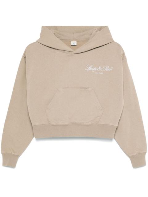 Vendome-script cropped hoodie