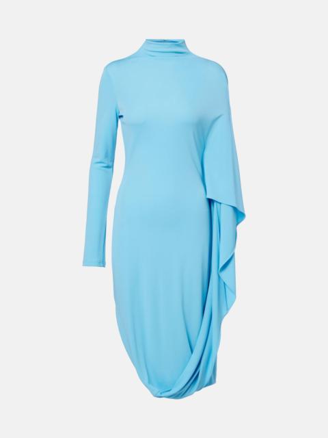 Draped jersey midi dress
