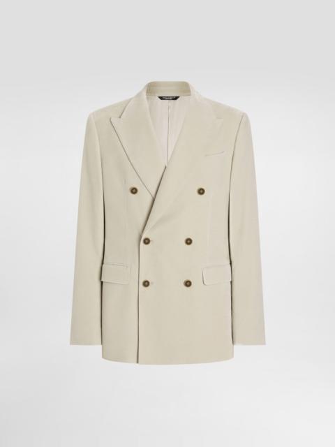 Double-breasted velvet jacket