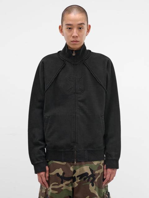 Black Deconstructed Biker Cross Jacket