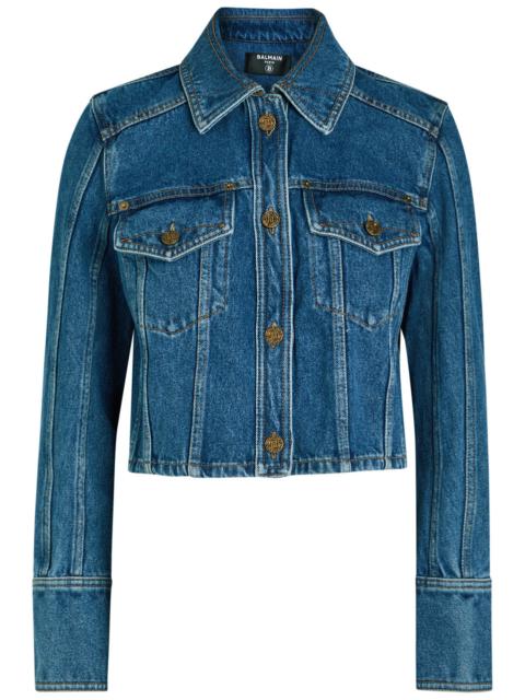 Balmain Cropped Denim Jacket