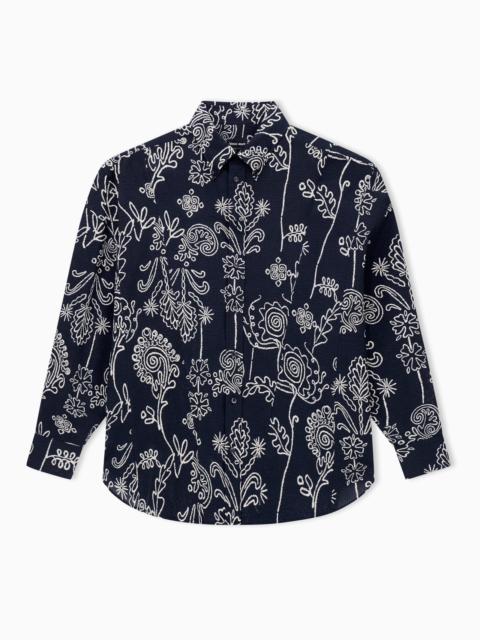 PRINTED COTTON SEERSUCKER SHIRT