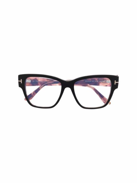 tortoise square-frame glasses