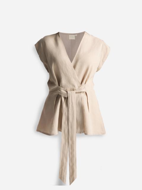 Reistor® Power Moves Hemp Short Sleeve Top in Neutral Beige