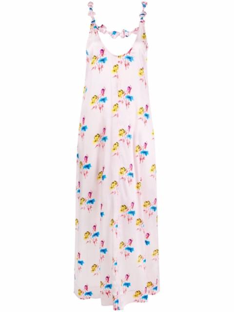 floral-print slip midi dress