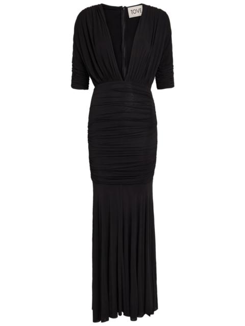 Tove Yana Ruched Stretch-jersey Maxi Dress