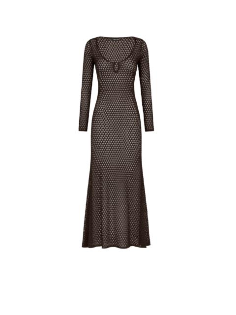 OPENWORK LUREX SCOOP NECK MAXI DRESS