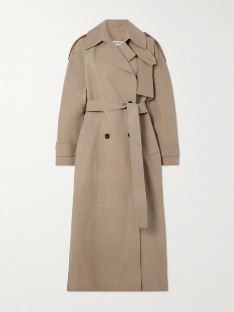 Oversized Double-breasted Cotton Trench Coat