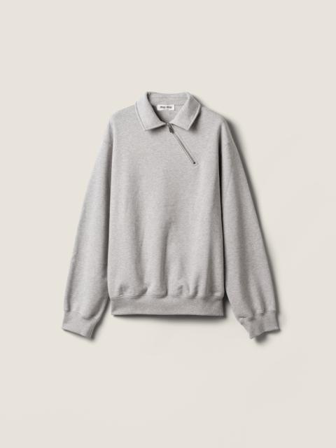 Zippered cotton fleece jacket