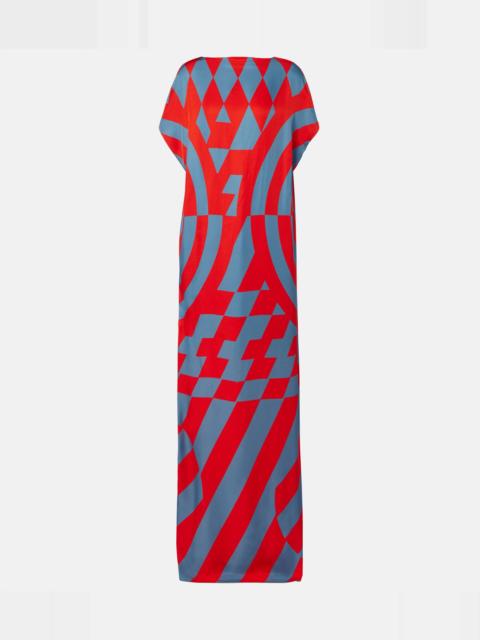 Printed satin maxi dress
