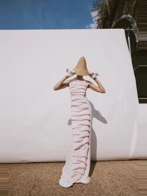 BIB-FRONT MAXI DRESS PALE PINK