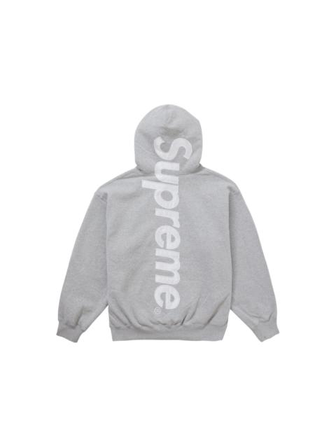 Supreme Satin Applique Hooded Sweatshirt FW24 Heather Grey