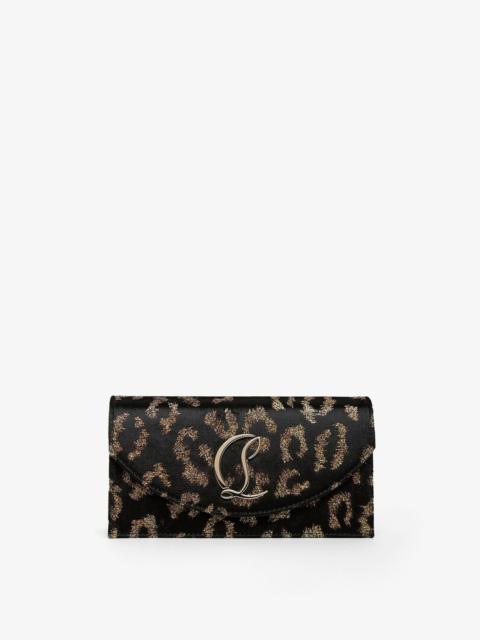 Loubi54 leopard velvet clutch