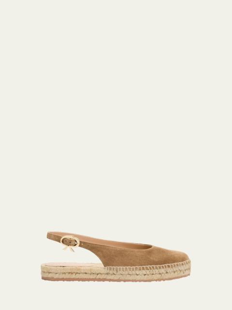 Suede Slingback Ballerina Espadrilles