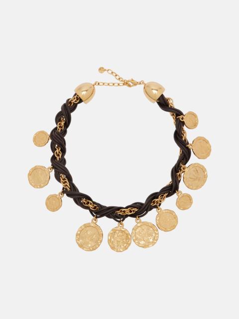 Pièces leather charm necklace